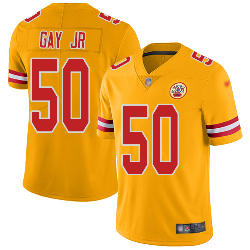 Nike Chiefs #50 Willie Gay Jr. Gold Men's Stitched NFL Limited Inverted Legend Jersey