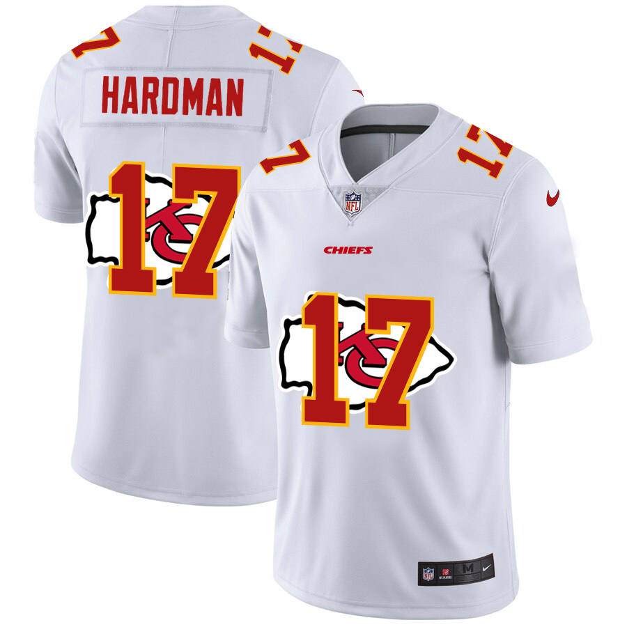 Kansas City Chiefs #17 Mecole Hardman White Men's Nike Team Logo Dual Overlap Limited NFL Jersey