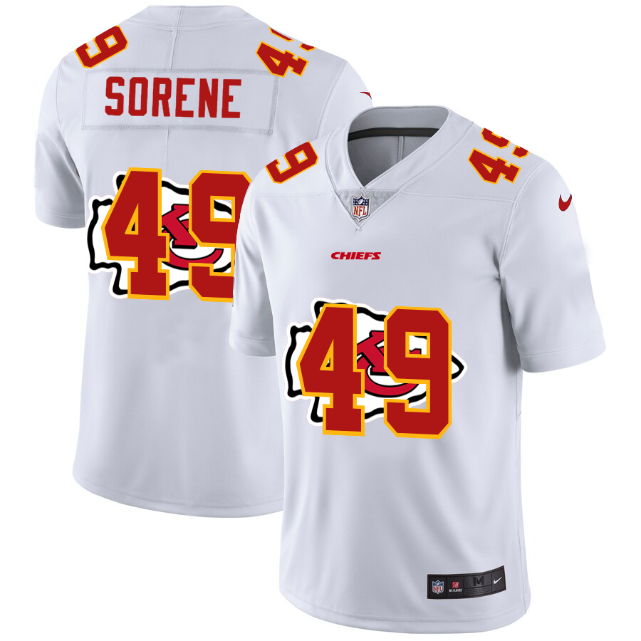 Kansas City Chiefs #49 Daniel Sorensen White Men's Nike Team Logo Dual Overlap Limited NFL Jersey
