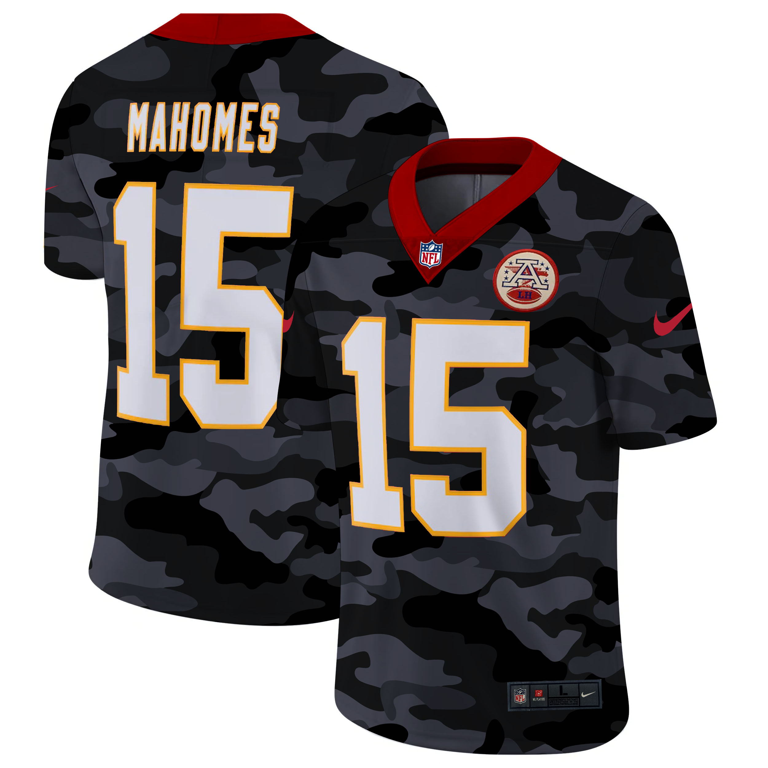 Kansas City Chiefs #15 Patrick Mahomes Men's Nike 2020 Black CAMO Vapor Untouchable Limited Stitched NFL Jersey