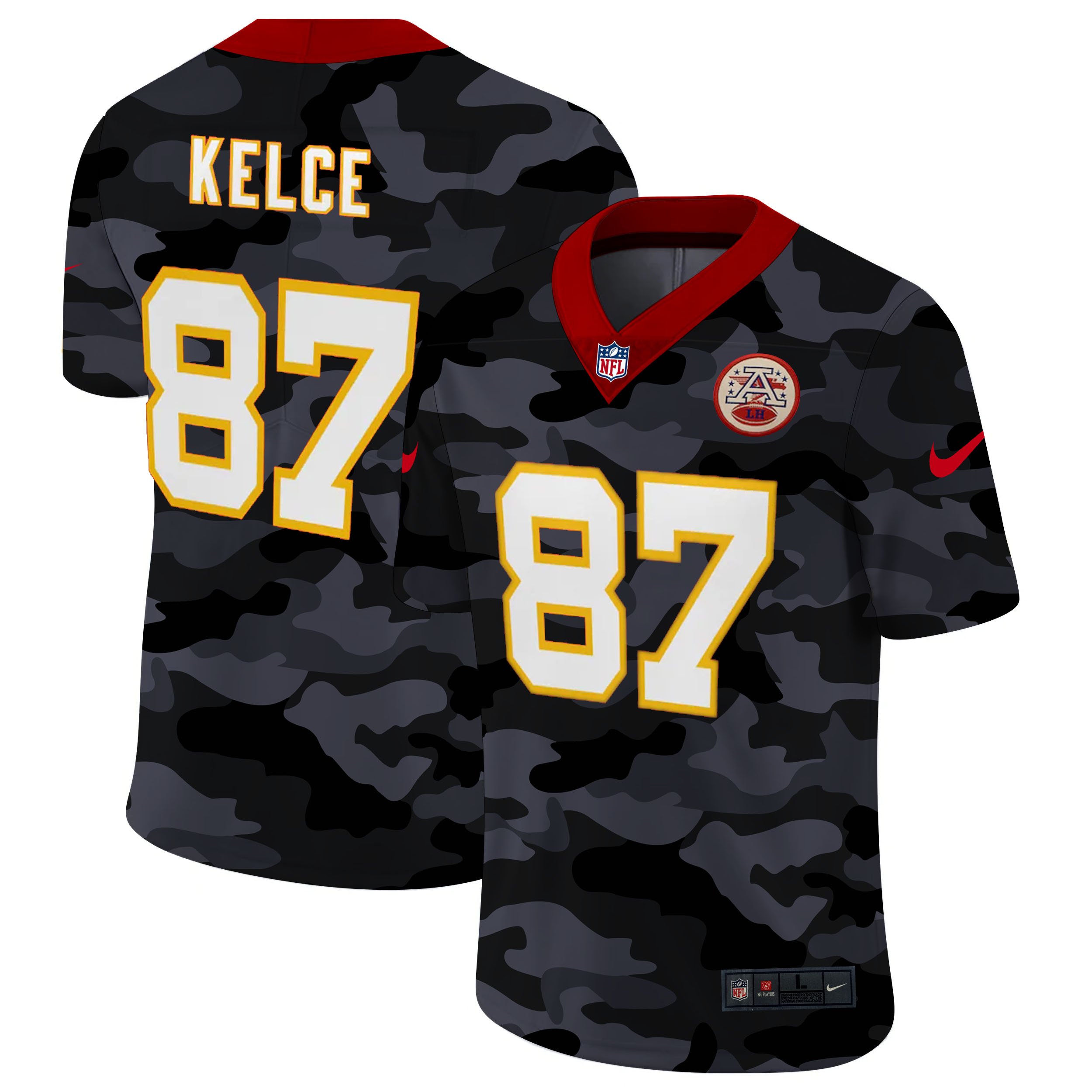 Kansas City Chiefs #87 Travis Kelce Men's Nike 2020 Black CAMO Vapor Untouchable Limited Stitched NFL Jersey
