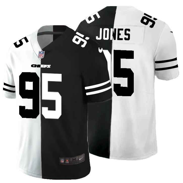 Kansas City Chiefs #95 Chris Jones Men's Black V White Peace Split Nike Vapor Untouchable Limited NFL Jersey