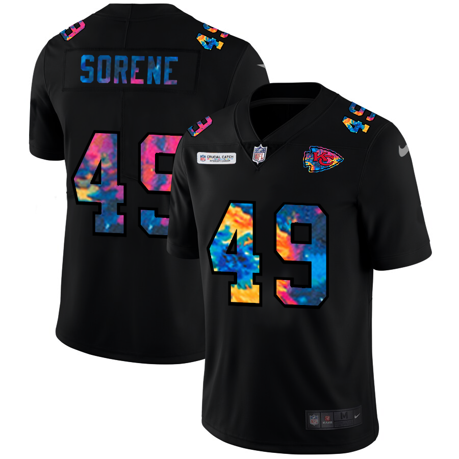 Kansas City Chiefs #49 Daniel Sorensen Men's Nike Multi-Color Black 2020 NFL Crucial Catch Vapor Untouchable Limited Jersey