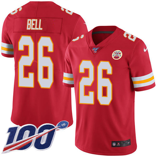 Nike Chiefs #26 Le'Veon Bell Red Team Color Men's Stitched NFL 100th Season Vapor Untouchable Limited Jersey