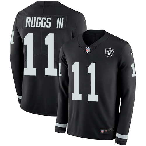 Nike Raiders #11 Henry Ruggs III Black Team Color Men's Stitched NFL Limited Therma Long Sleeve Jersey