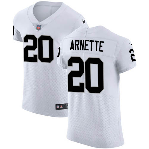 Nike Raiders #20 Damon Arnette White Men's Stitched NFL New Elite Jersey
