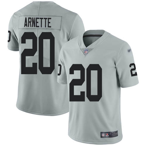 Nike Raiders #20 Damon Arnette Silver Men's Stitched NFL Limited Inverted Legend Jersey