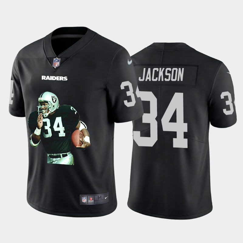 Las Vegas Raiders #34 Bo Jackson Men's Nike Player Signature Moves Vapor Limited NFL Jersey Black