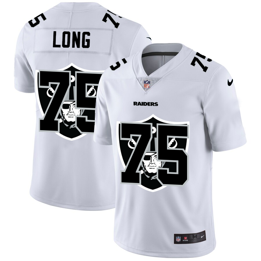 Las Vegas Raiders #75 Howie Long White Men's Nike Team Logo Dual Overlap Limited NFL Jersey