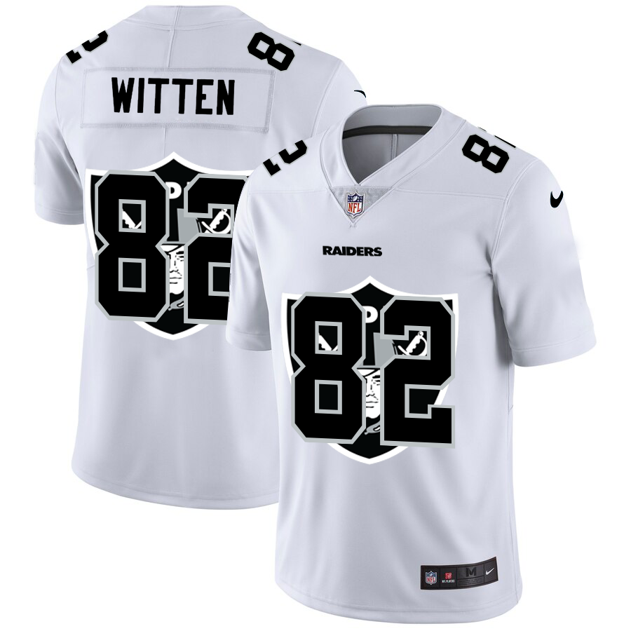 Las Vegas Raiders #82 Jason Witten White Men's Nike Team Logo Dual Overlap Limited NFL Jersey