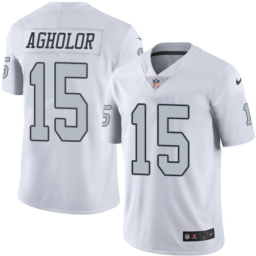 Nike Raiders #15 Nelson Agholor White Men's Stitched NFL Limited Rush Jersey Nike Raiders #15 Nelson Agholor White Men's Stitched NFL Limited Rush Jersey