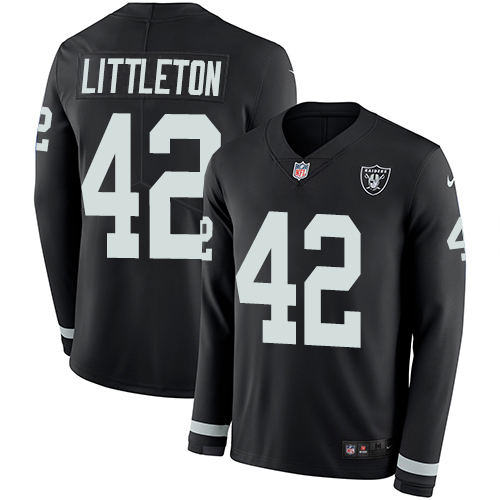 Nike Raiders #42 Cory Littleton Black Team Color Men's Stitched NFL Limited Therma Long Sleeve Jersey