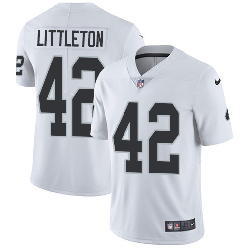 Nike Raiders #42 Cory Littleton White Men's Stitched NFL Vapor Untouchable Limited Jersey