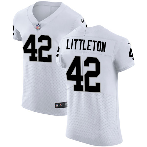 Nike Raiders #42 Cory Littleton White Men's Stitched NFL New Elite Jersey