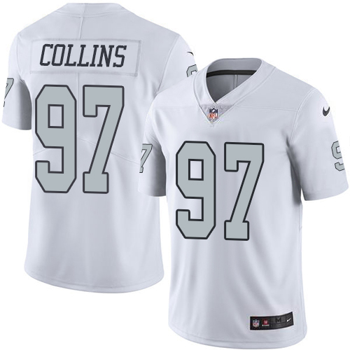 Nike Raiders #97 Maliek Collins White Men's Stitched NFL Limited Rush Jersey