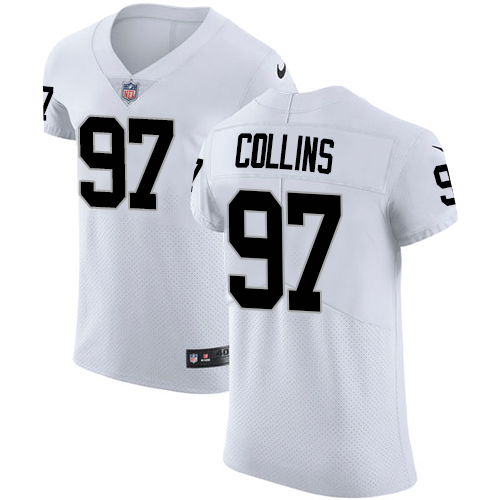 Nike Raiders #97 Maliek Collins White Men's Stitched NFL New Elite Jersey