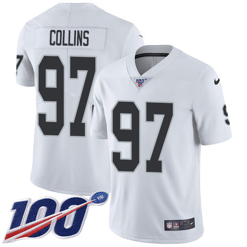 Nike Raiders #97 Maliek Collins White Men's Stitched NFL 100th Season Vapor Untouchable Limited Jersey