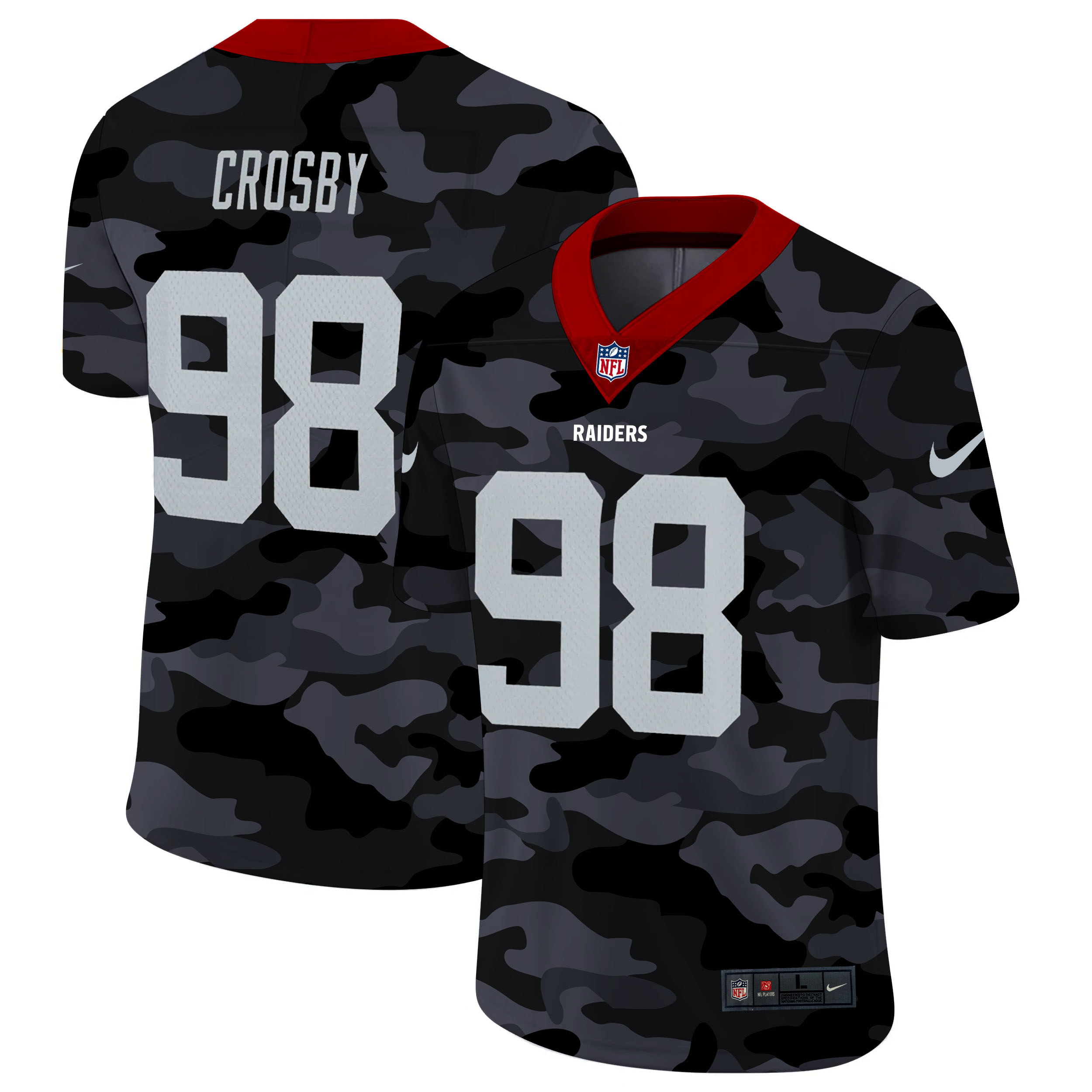 Las Vegas Raiders #98 Maxx Crosby Men's Nike 2020 Black CAMO Vapor Untouchable Limited Stitched NFL Jersey