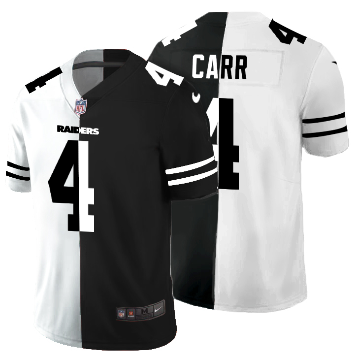 Las Vegas Raiders #4 Derek Carr Men's Black V White Peace Split Nike Vapor Untouchable Limited NFL Jersey