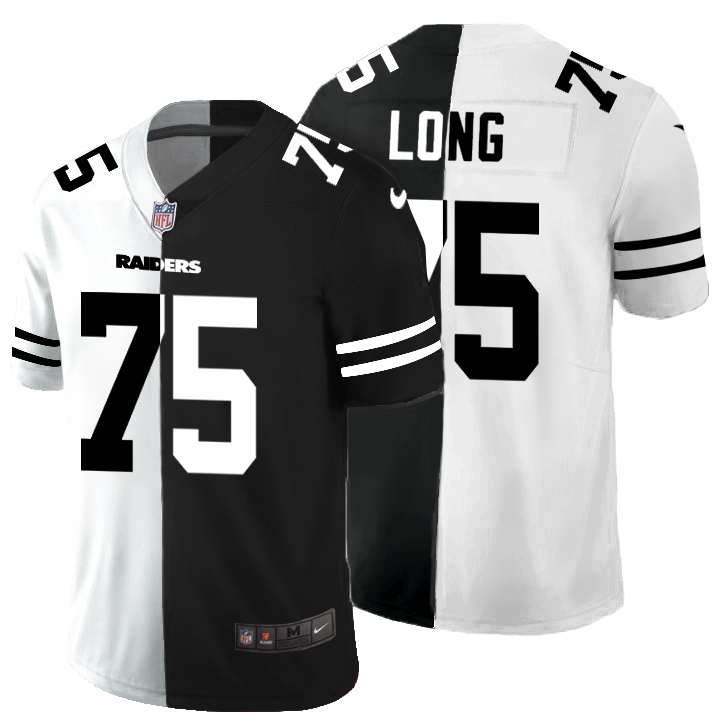 Las Vegas Raiders #75 Howie Long Men's Black V White Peace Split Nike Vapor Untouchable Limited NFL Jersey