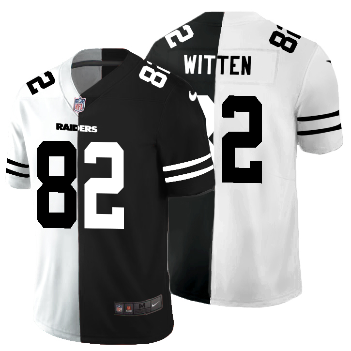 Las Vegas Raiders #82 Jason Witten Men's Black V White Peace Split Nike Vapor Untouchable Limited NFL Jersey