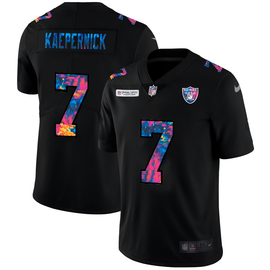Las Vegas Raiders #7 Colin Kaepernick Men's Nike Multi-Color Black 2020 NFL Crucial Catch Vapor Untouchable Limited Jersey