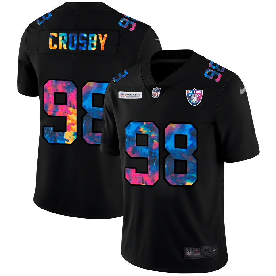 Las Vegas Raiders #98 Maxx Crosby Men's Nike Multi-Color Black 2020 NFL Crucial Catch Vapor Untouchable Limited Jersey