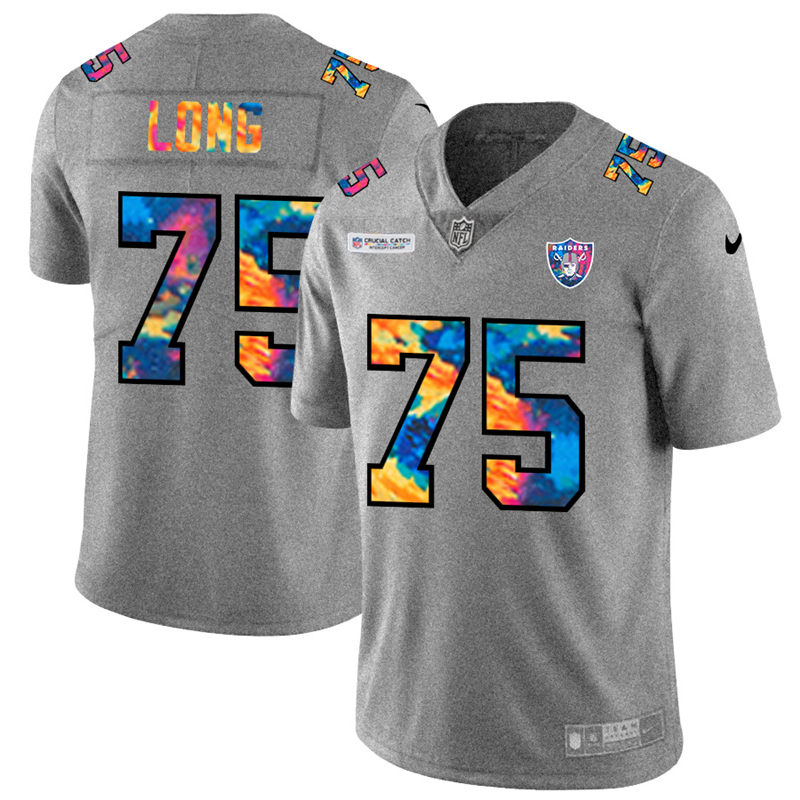 Las Vegas Raiders #75 Howie Long Men's Nike Multi-Color 2020 NFL Crucial Catch NFL Jersey Greyheather