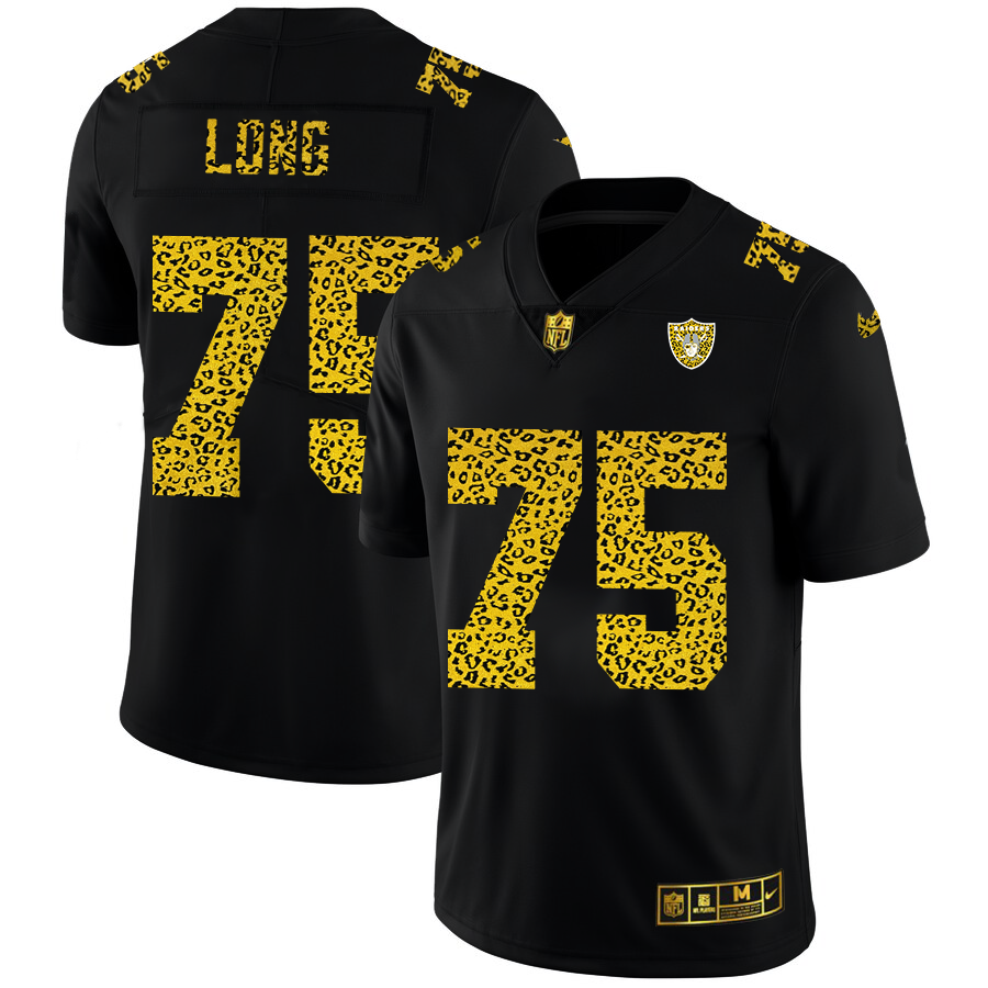 Las Vegas Raiders #75 Howie Long Men's Nike Leopard Print Fashion Vapor Limited NFL Jersey Black