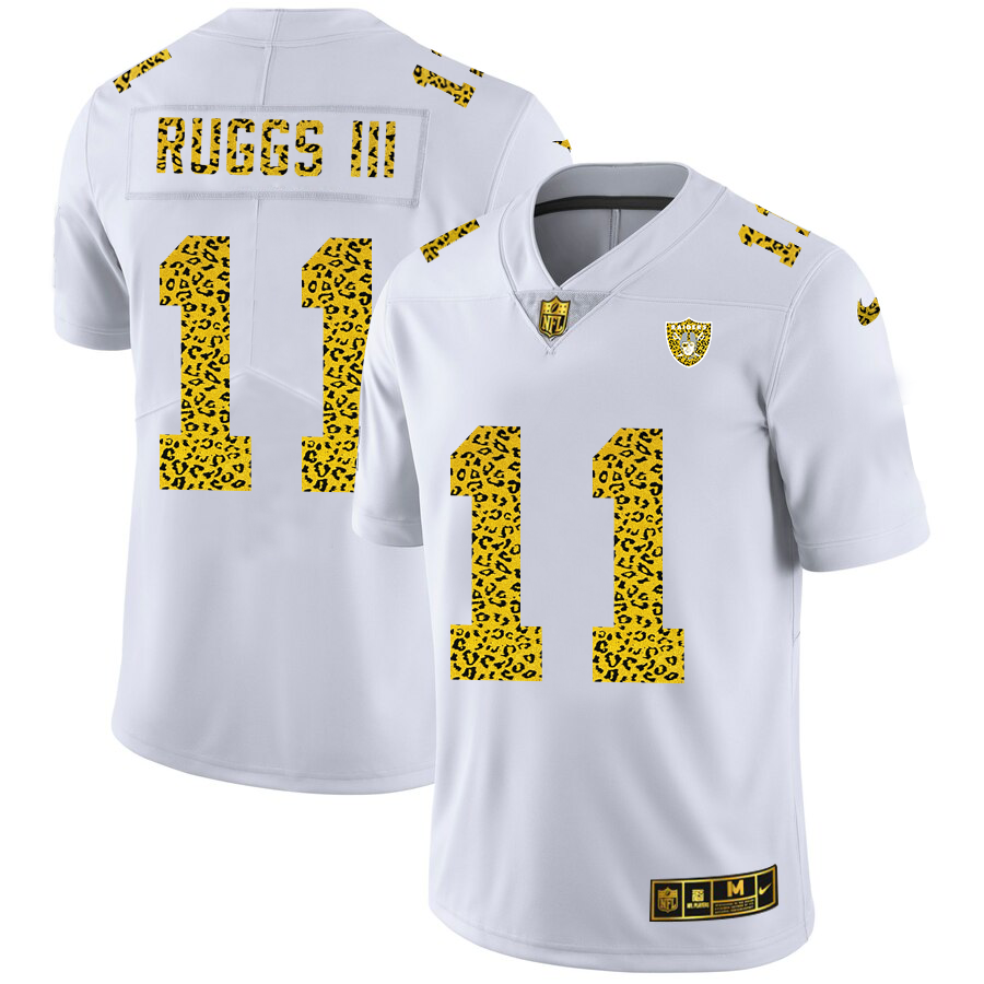 Las Vegas Raiders #11 Henry Ruggs III Men's Nike Flocked Leopard Print Vapor Limited NFL Jersey White