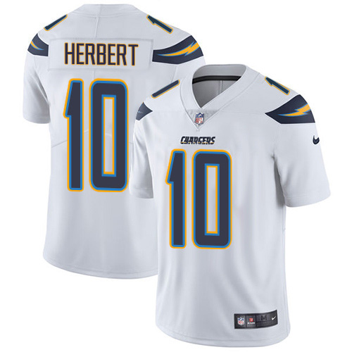 Nike Chargers #10 Justin Herbert White Men's Stitched NFL Vapor Untouchable Limited Jersey