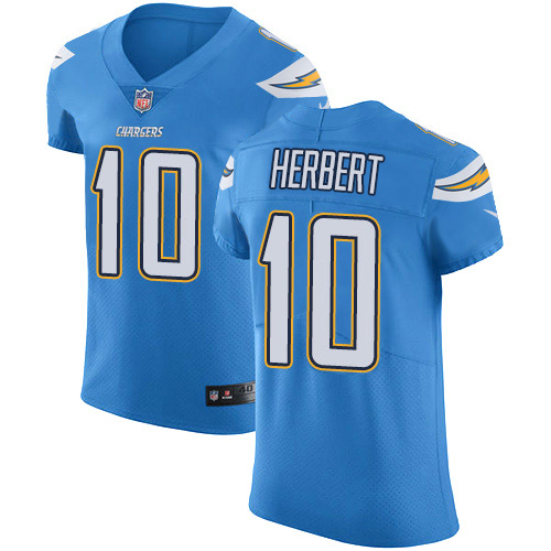 Nike Chargers #10 Justin Herbert Electric Blue Alternate Men's Stitched NFL New Elite Jersey