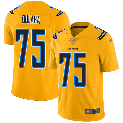 Nike Chargers #75 Bryan Bulaga Gold Men's Stitched NFL Limited Inverted Legend Jersey