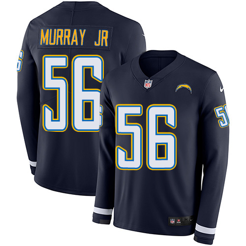Nike Chargers #56 Kenneth Murray Jr Navy Blue Team Color Men's Stitched NFL Limited Therma Long Sleeve Jersey