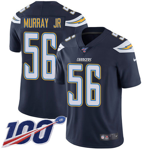 Nike Chargers #56 Kenneth Murray Jr Navy Blue Team Color Men's Stitched NFL 100th Season Vapor Untouchable Limited Jersey