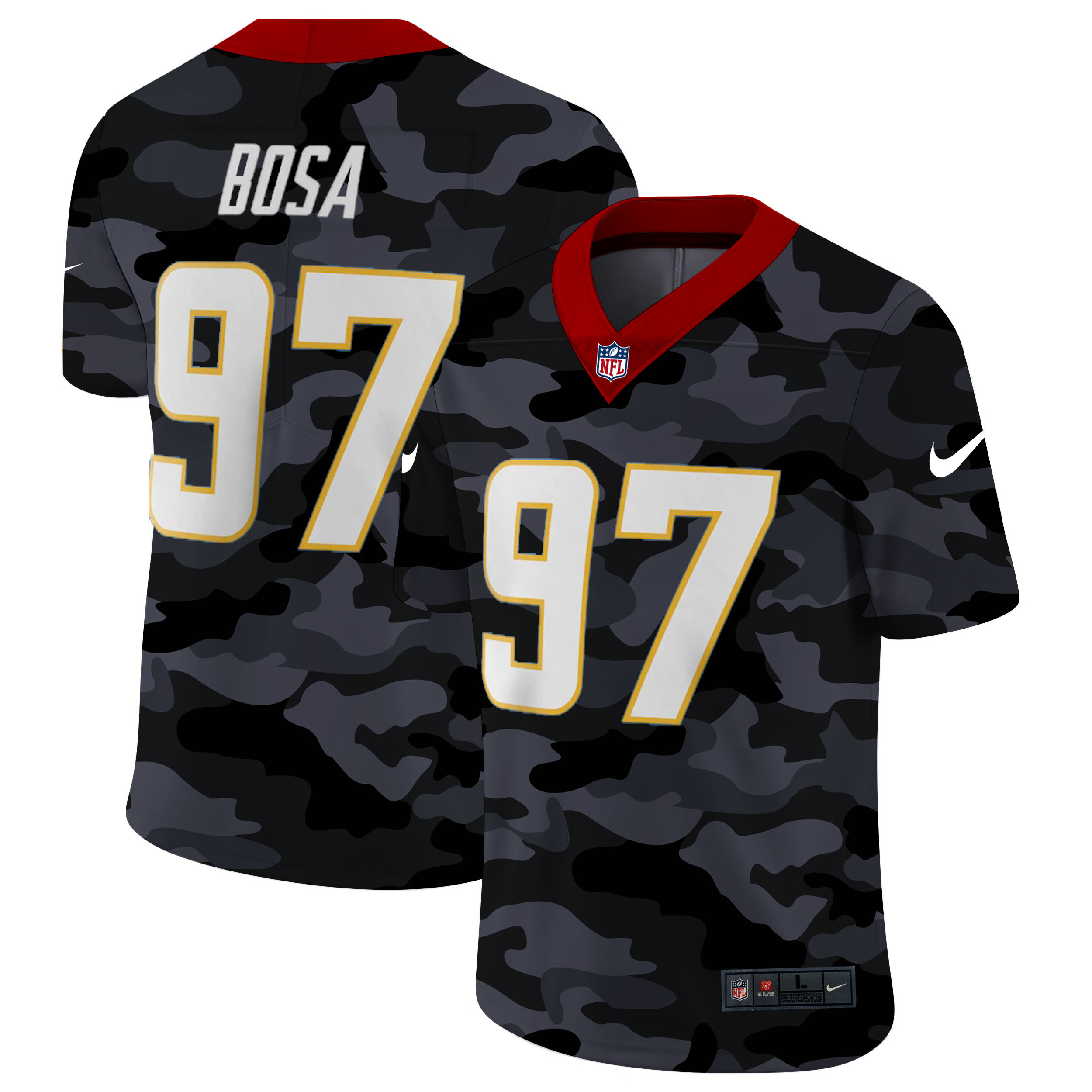 Los Angeles Chargers #97 Joey Bosa Men's Nike 2020 Black CAMO Vapor Untouchable Limited Stitched NFL Jersey
