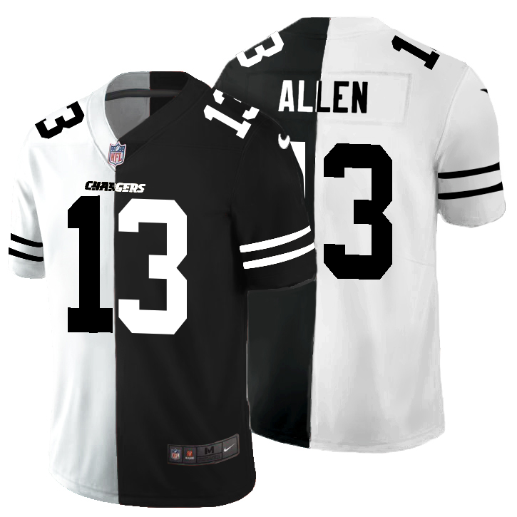 Los Angeles Chargers #13 Keenan Allen Men's Black V White Peace Split Nike Vapor Untouchable Limited NFL Jersey