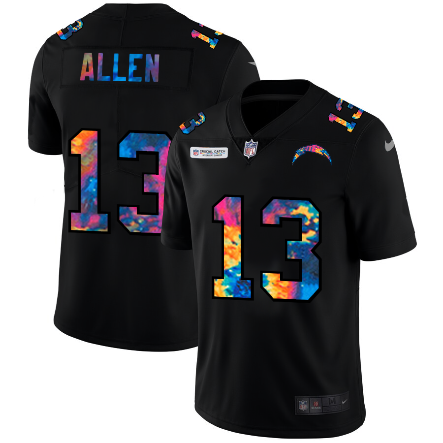 Los Angeles Chargers #13 Keenan Allen Men's Nike Multi-Color Black 2020 NFL Crucial Catch Vapor Untouchable Limited Jersey
