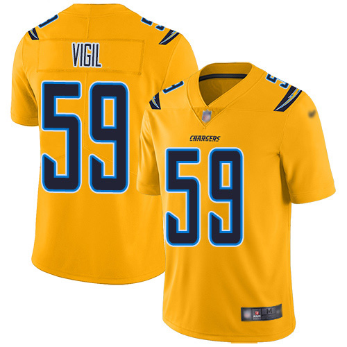 Nike Chargers #59 Nick Vigil Gold Men's Stitched NFL Limited Inverted Legend Jersey
