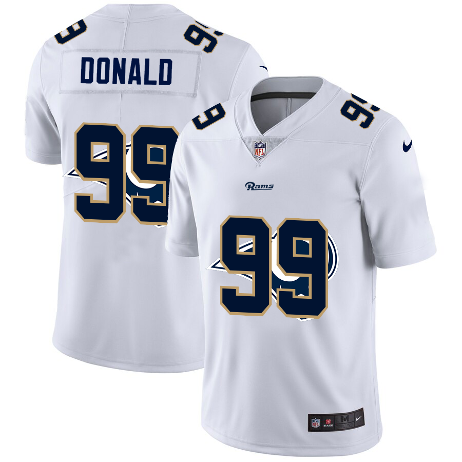 Los Angeles Rams #99 Aaron Donald White Men's Nike Team Logo Dual Overlap Limited NFL Jersey