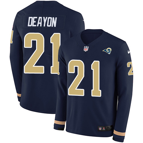 Nike Rams #21 Donte Deayon Navy Blue Team Color Men's Stitched NFL Limited Therma Long Sleeve Jersey