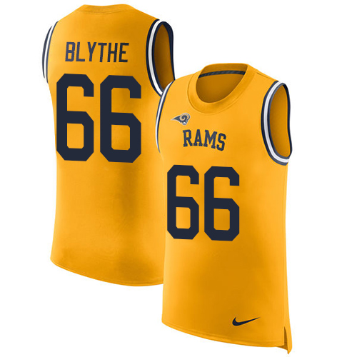 Nike Rams #66 Austin Blythe Gold Men's Stitched NFL Limited Rush Tank Top Jersey