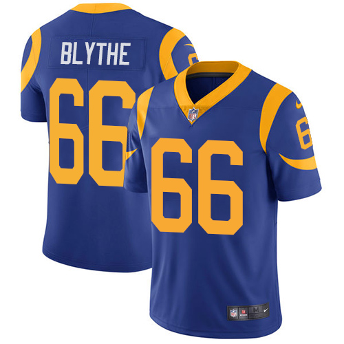 Nike Rams #66 Austin Blythe Royal Blue Alternate Men's Stitched NFL Vapor Untouchable Limited Jersey