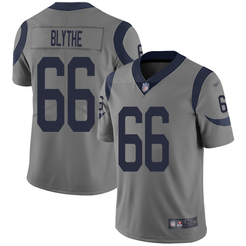 Nike Rams #66 Austin Blythe Gray Men's Stitched NFL Limited Inverted Legend Jersey