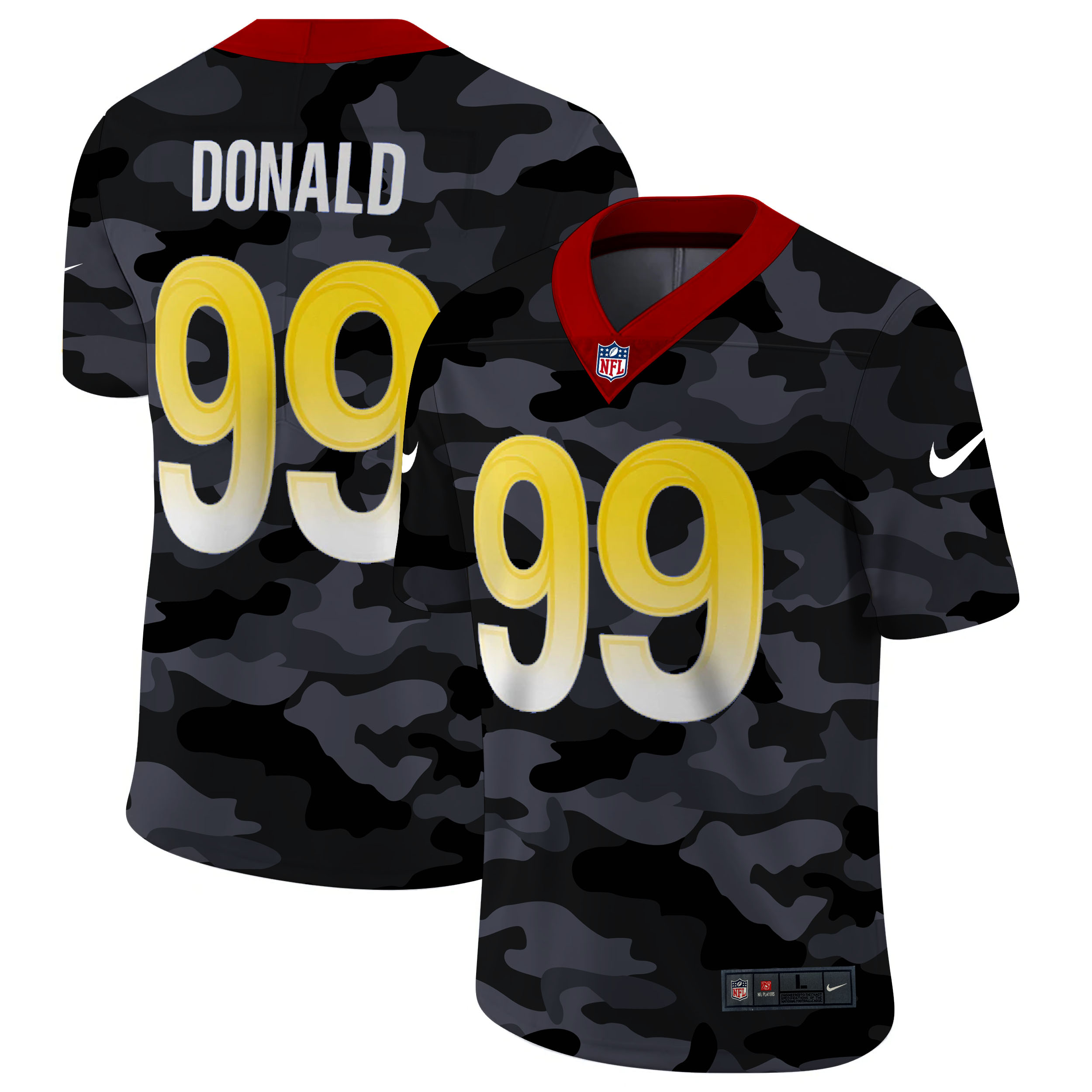 Los Angeles Rams #99 Aaron Donald Men's Nike 2020 Black CAMO Vapor Untouchable Limited Stitched NFL Jersey