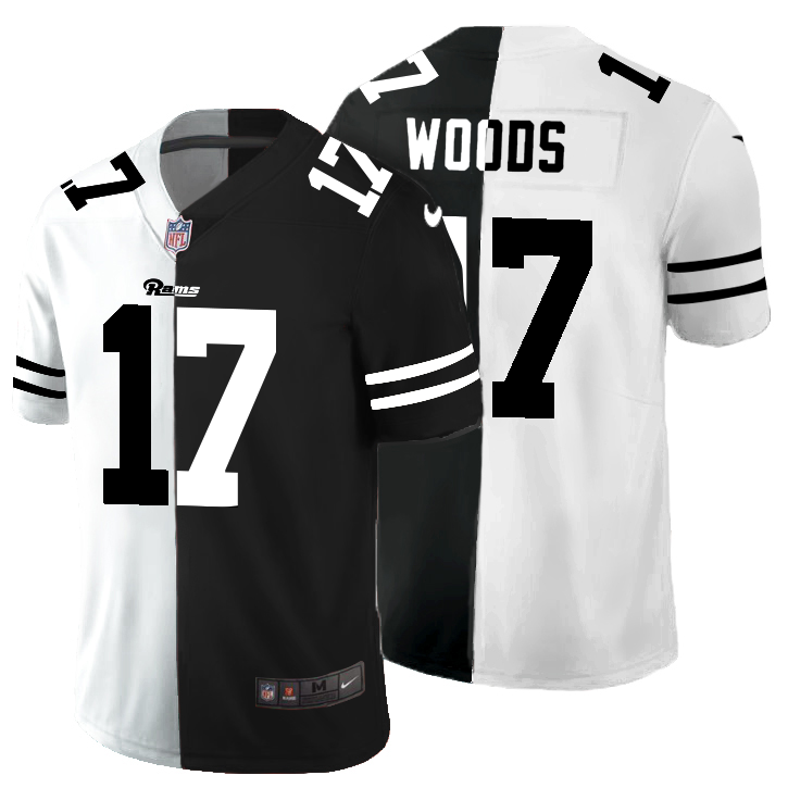 Los Angeles Rams #17 Robert Woods Men's Black V White Peace Split Nike Vapor Untouchable Limited NFL Jersey