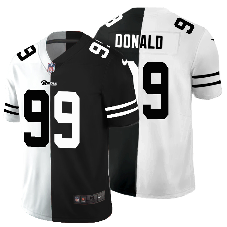 Los Angeles Rams #99 Aaron Donald Men's Black V White Peace Split Nike Vapor Untouchable Limited NFL Jersey