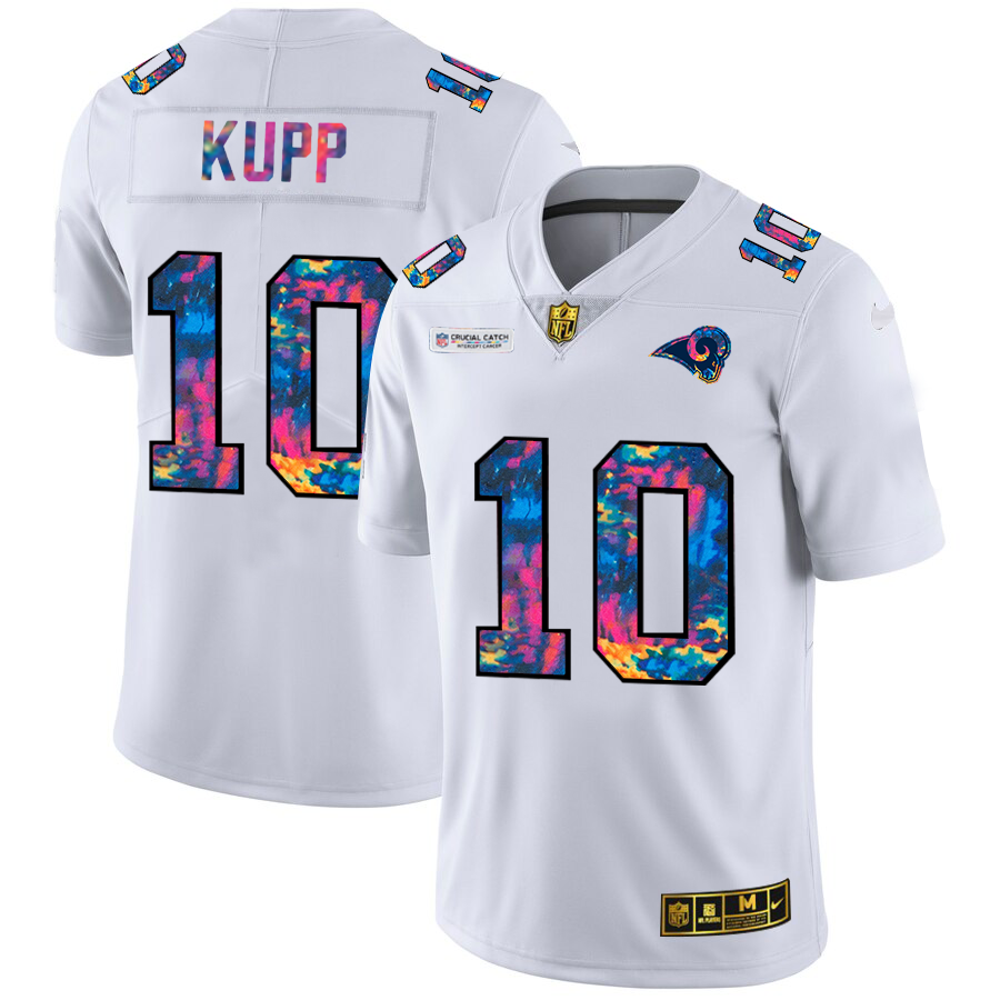 Los Angeles Rams #10 Cooper Kupp Men's White Nike Multi-Color 2020 NFL Crucial Catch Limited NFL Jersey