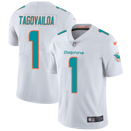 Nike Dolphins #1 Tua Tagovailoa White Men's Stitched NFL Vapor Untouchable Limited Jersey