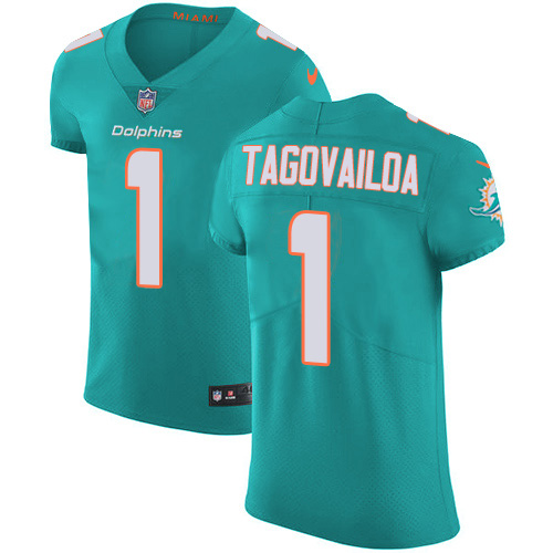 Nike Dolphins #1 Tua Tagovailoa Aqua Green Team Color Men's Stitched NFL Vapor Untouchable Elite Jersey